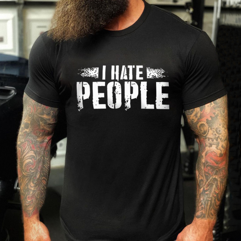 Livereid I Hate People Printed Men's T-shirt - Livereid