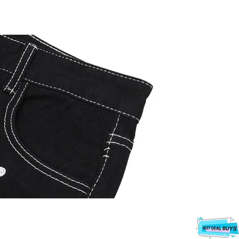 Four Leaf Clover Embroidered Jeans