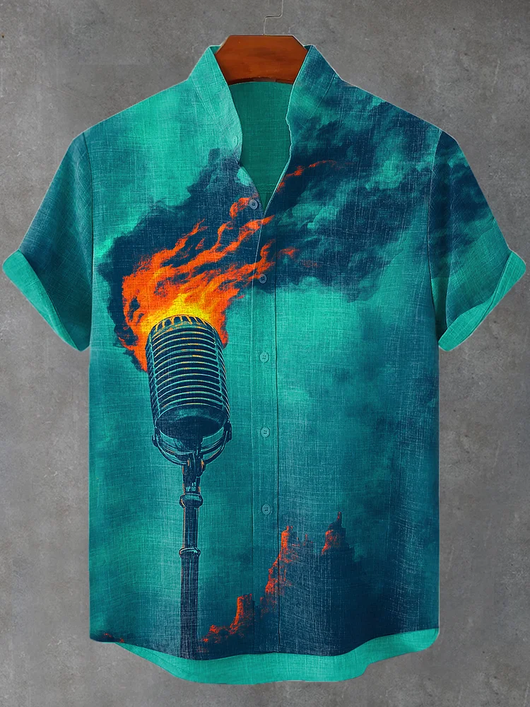 Men's Microphone Music Tinder Art Print Shirt