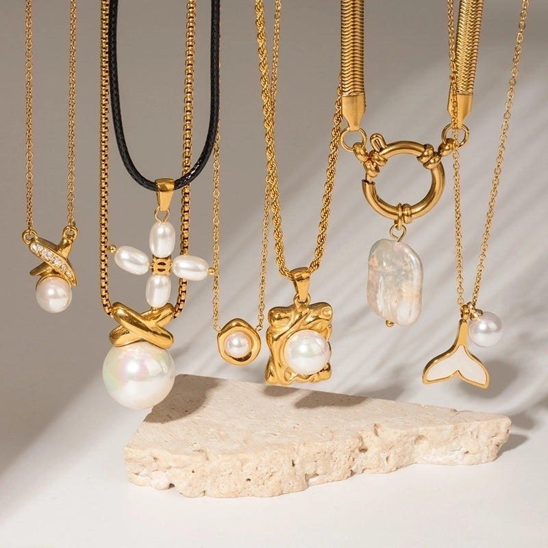 Minimalist Classic Style Geometric 304 Stainless Steel Titanium Steel Plating Pendant Necklace