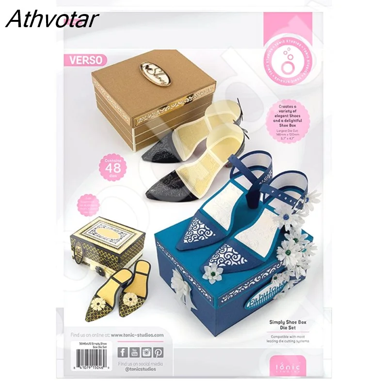 Athvotar New Simply Shoe Box Metal Cutting Dies Scrapbook Diary Decoration Embossing Template Diy Greeting Card Handmade Hot Sale