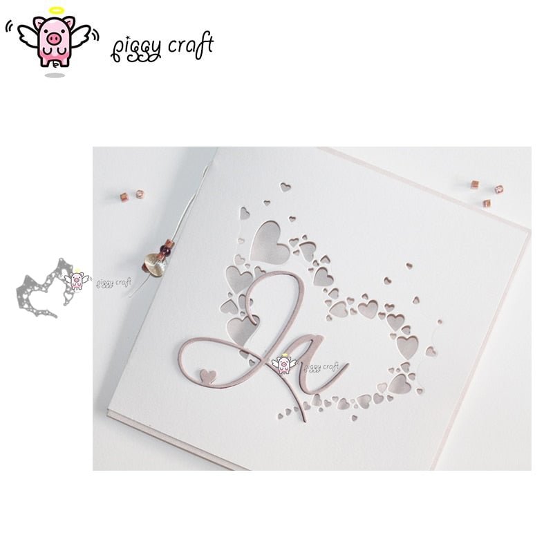 Piggy Craft metal cutting dies cut die mold Love heart shape strip Scrapbook paper craft knife mould blade punch stencils dies