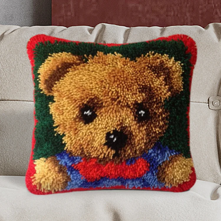 Baby Bear Pillowcase Latch Hook Kits for Adult, Beginner and Kid veirousa