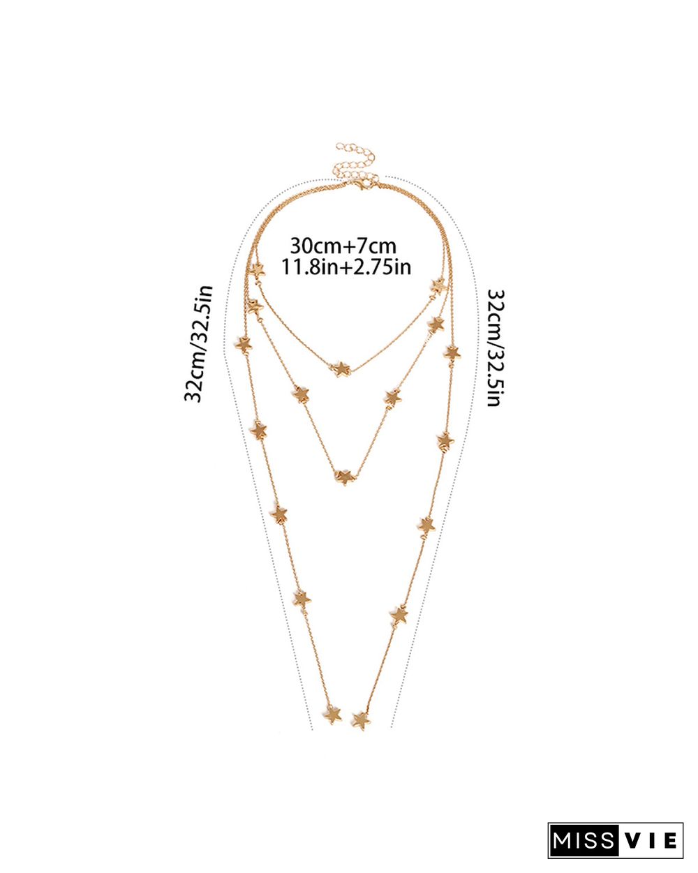Star Pattern Triple-layer Necklace Pendant