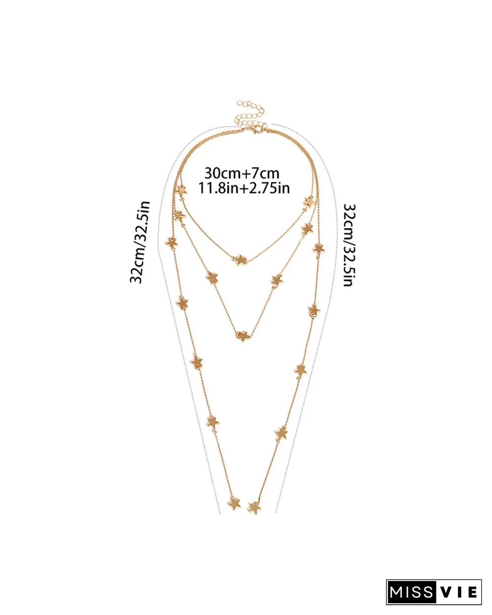 Star Pattern Triple-layer Necklace Pendant