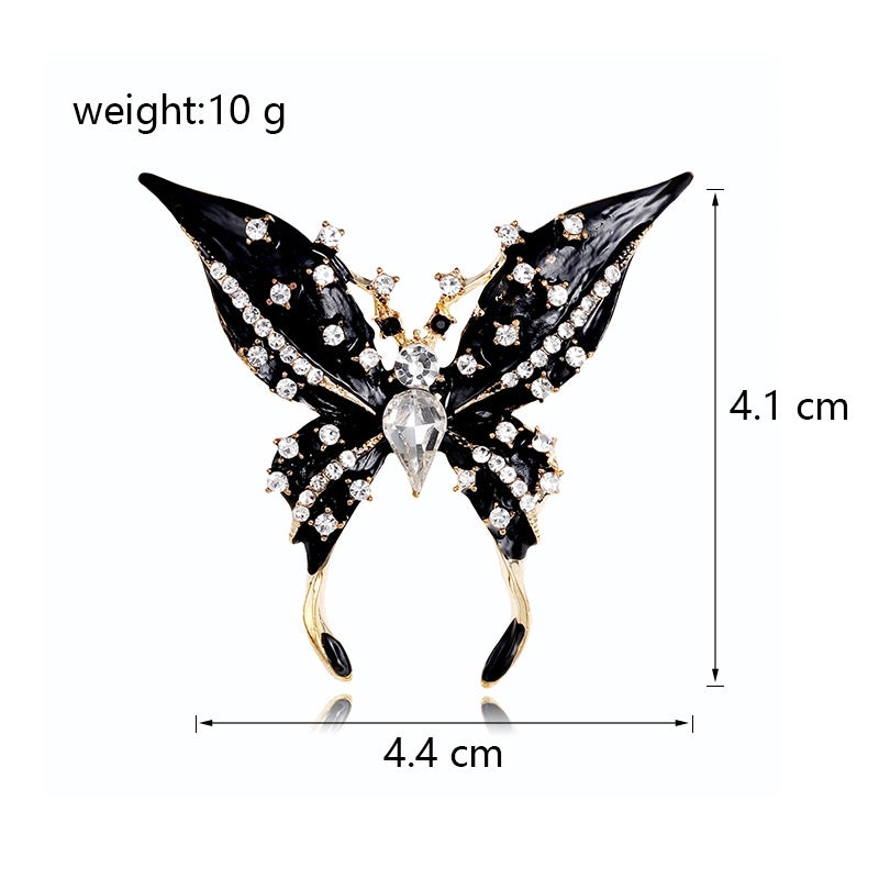 IG Style Pin Butterfly Zinc Alloy Enamel Plating Inlay Rhinestones Unisex Brooches2