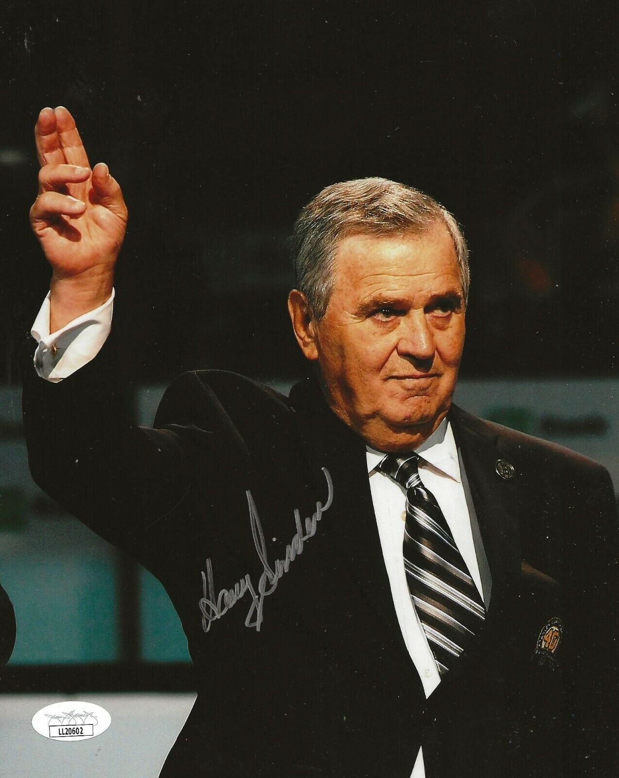 Harry Sinden signed Boston Bruins 8x10 Photo Poster painting autographed JSA