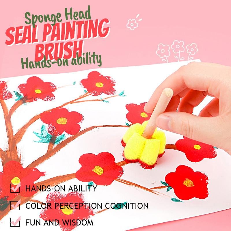 Sponge Head Seal Painting Brush Children Drawing Toys 5pcs/set