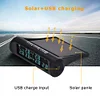 Wireless Car Tire Pressure Monitor 6 External Sensor Digital TPMS USB Solar 7Bar