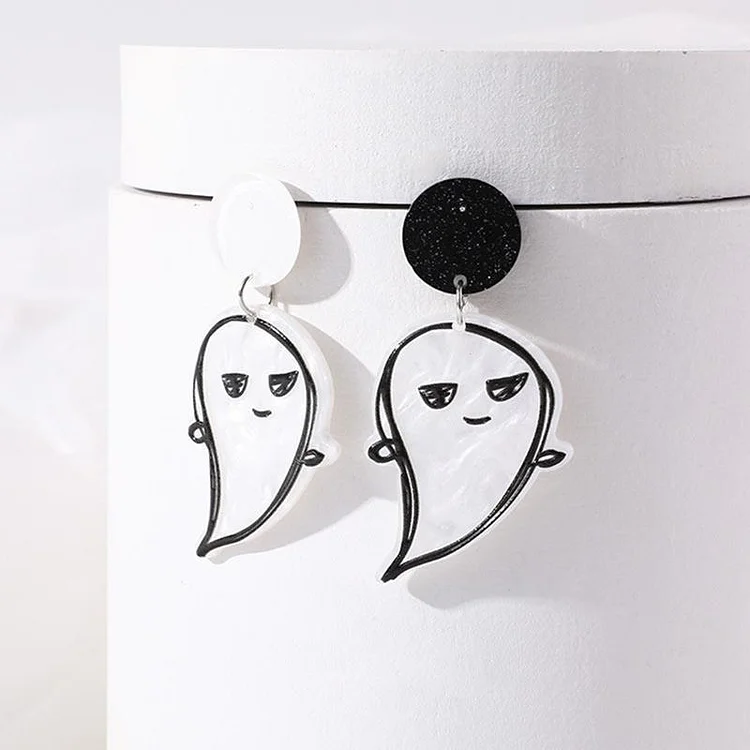 Kawaii Halloween Ghost Acrylic Earrings