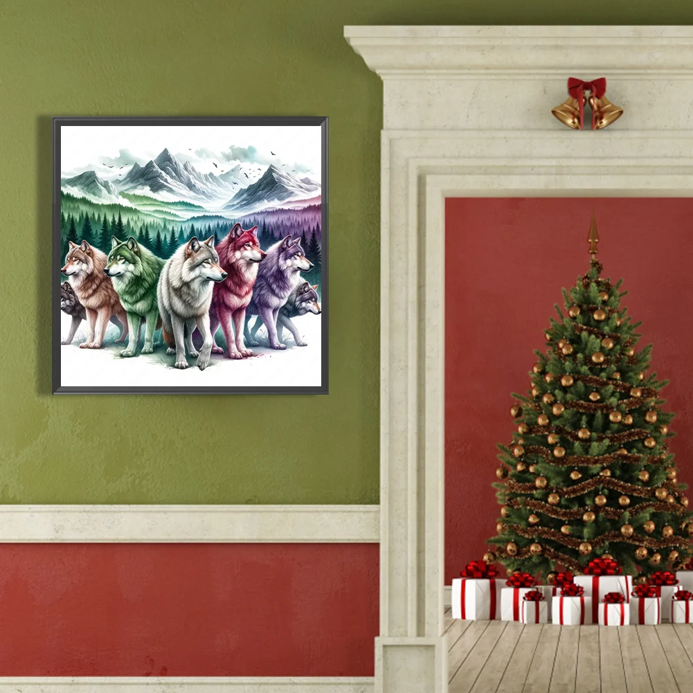 Diamond Painting - Full Round Drill - Wolf Pack(Canvas|40*40cm)