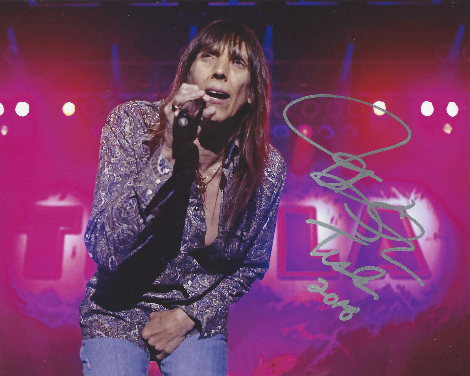 TESLA SINGER JEFF KEITH SIGNED AUTHENTIC 8X10 Photo Poster painting w/COA BAR 7 HARD ROCK ICON