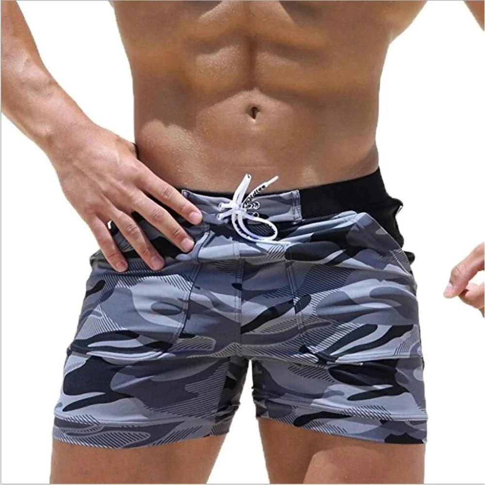 Inongge Men's Swimming Trunks Summer Swimming Fitness Shorts Men's Fashion Sports Beachwear Quick-Drying Stretch Beach Pants