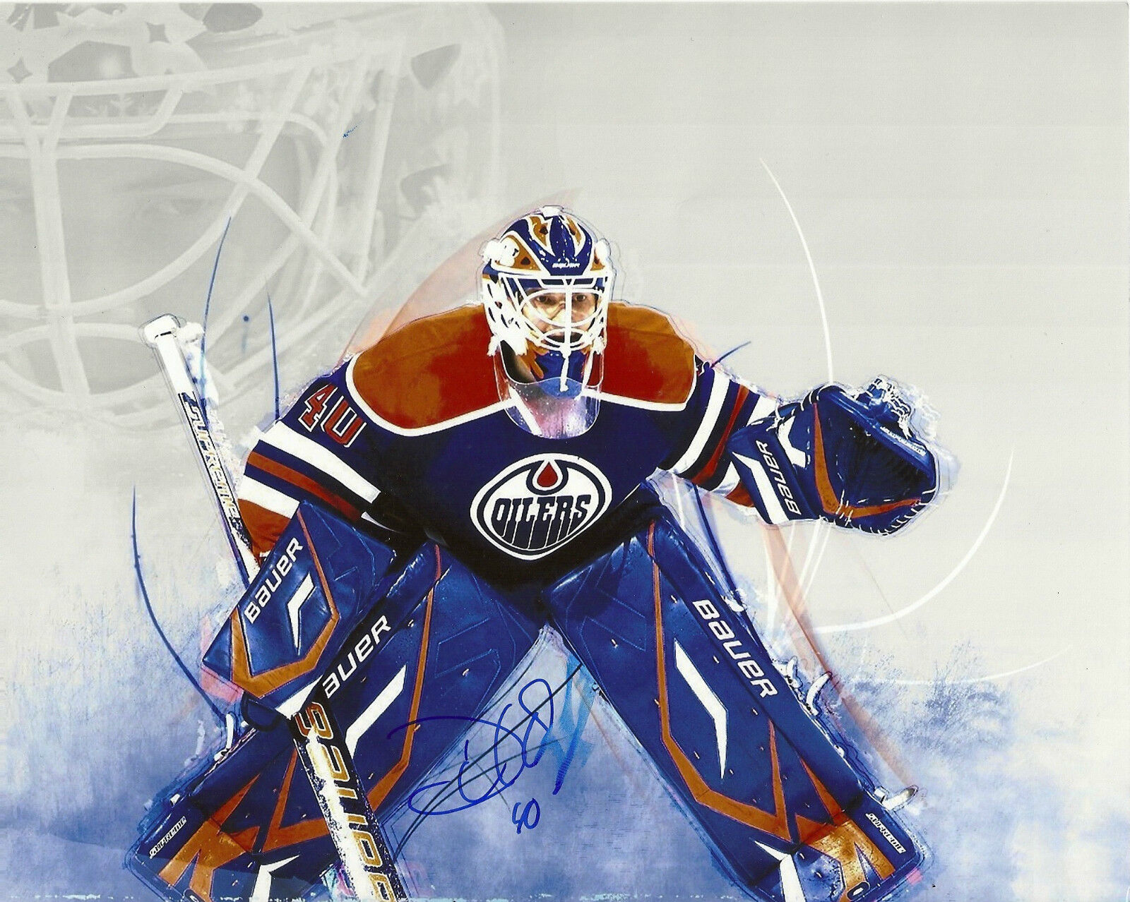 DEVAN DUBNYK EDMONTON OILERS SIGNED STANLEY 8X10 Photo Poster painting