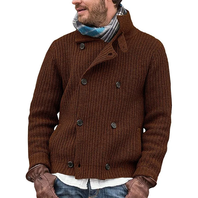 Men's Solid Color Button Knit Coat