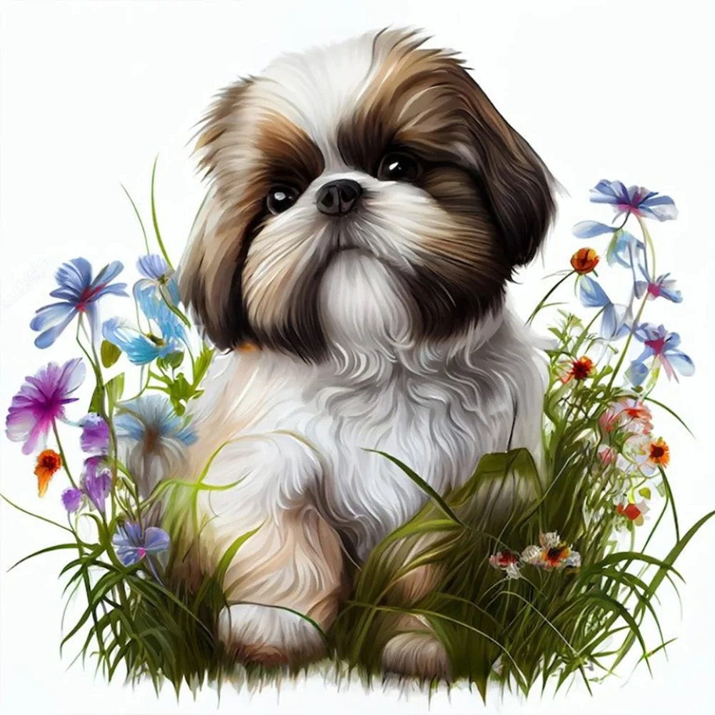 DIY Diamond Painting Kit Shih Tzu Dog Full Square Drill Diamond