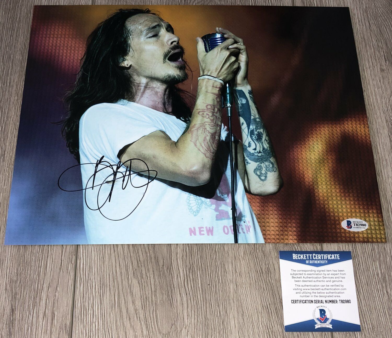 BRANDON BOYD SIGNED AUTOGRAPH INCUBUS 11x14 Photo Poster painting B w/PROOF & BECKETT BAS COA