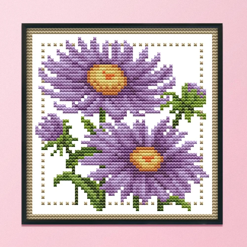 14ct Stamped Cross Stitch - Flower(17*17cm)