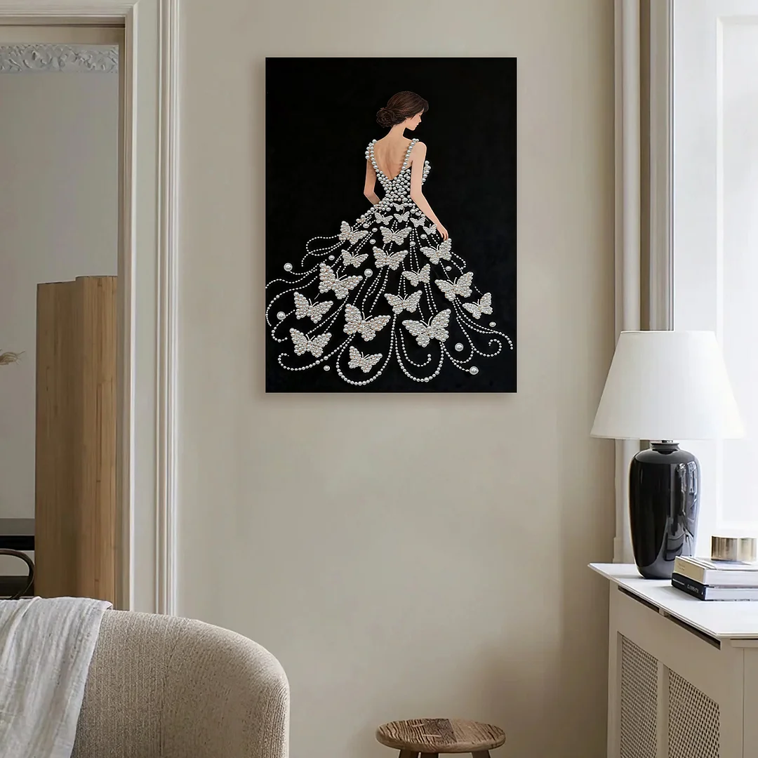 Girls Pearl DIY Diamond Art Kits with Frame 30x40cm for Adults Idea Home Decor