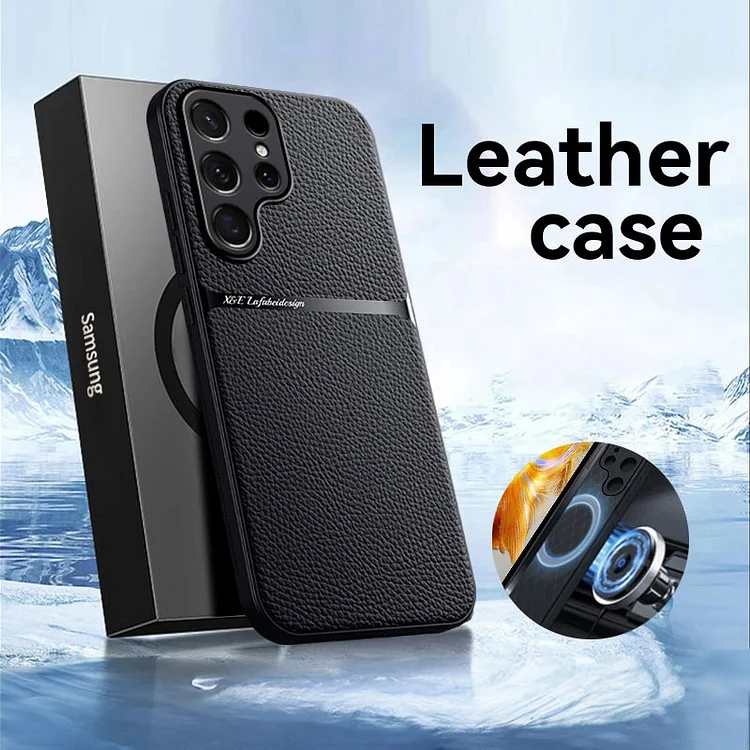 Stylish Leather Anti-Fall Magnetic Protection Case