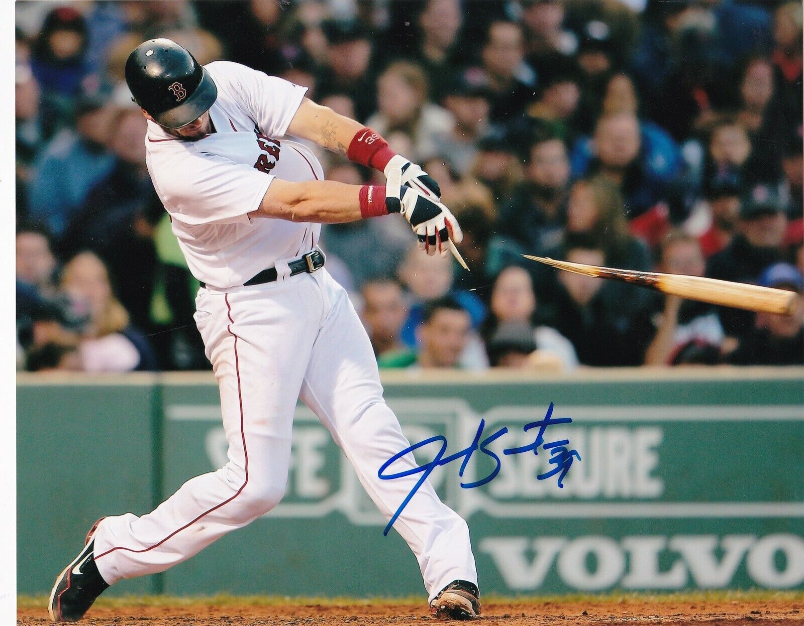 JARROD SALTALAMACCIA BOSTON RED SOX ACTION SIGNED 8x10