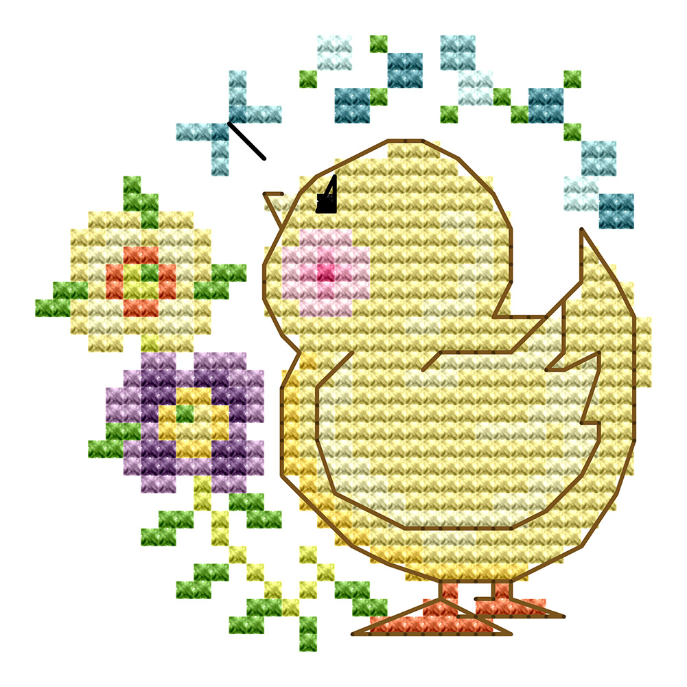 

Happy Farm-Little Chicken - 14CT Stamped Cross Stitch - 10*10cm, 501 Original