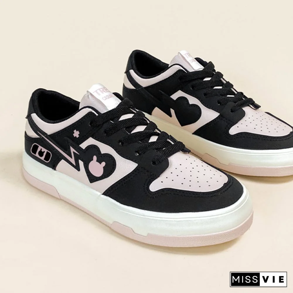Love Heart Bunny Platform Round Toe Sneakers