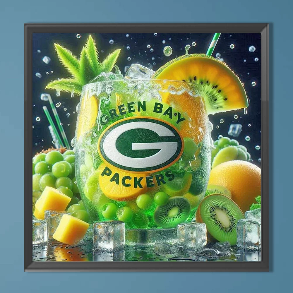 Diamond Painting - Full Round Drill - Green Bay Packers Drink(Canvas|40*40cm)
