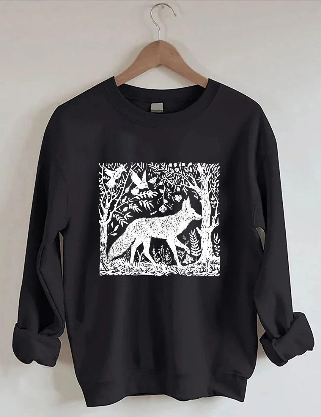 Folklore Forest Fox Lino Print Sweatshirt