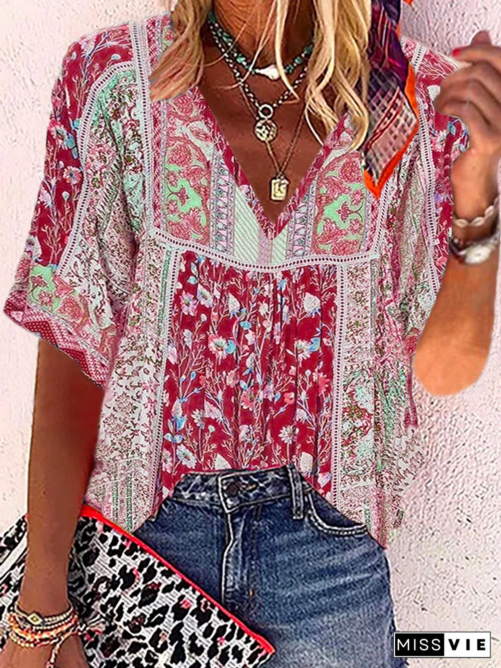 Plus size Boho Casual Tops