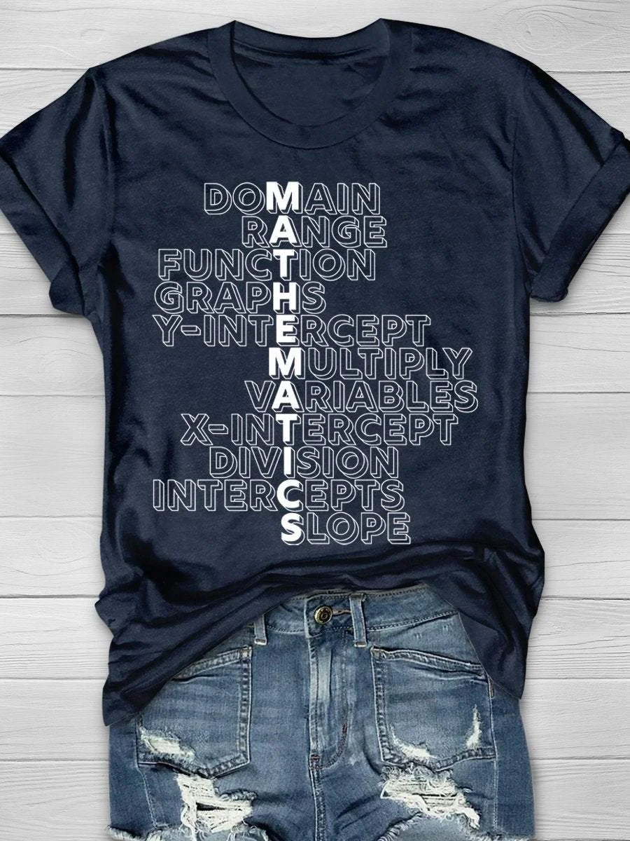 Math Teacher Print Short Sleeve T-shirt
