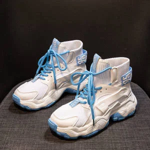 Women Sneakers Shoes Casual Platform Shoes Fashion Breathable Thick Sole Tenis Baskets Femme 2021 High Top Chunky Sneakers Woman