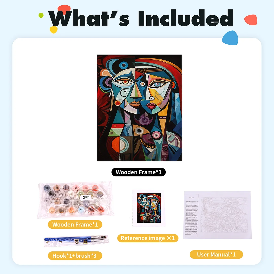 DIY Abstract Figures Paint by Numbers Kits Drawing Paintwork on Canvas 15.75x19.69inch Without Frame Canvas Oil Painting Number Painting for Beginners Adults Gift Home Wall Decor