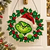 DIY Diamond Painting Christmas Acrylic Hanging Ornament, Double-Sided Printed Tabletop Decoration,Pearl & Special Shaped Drill Art Home Decor(Grinch)