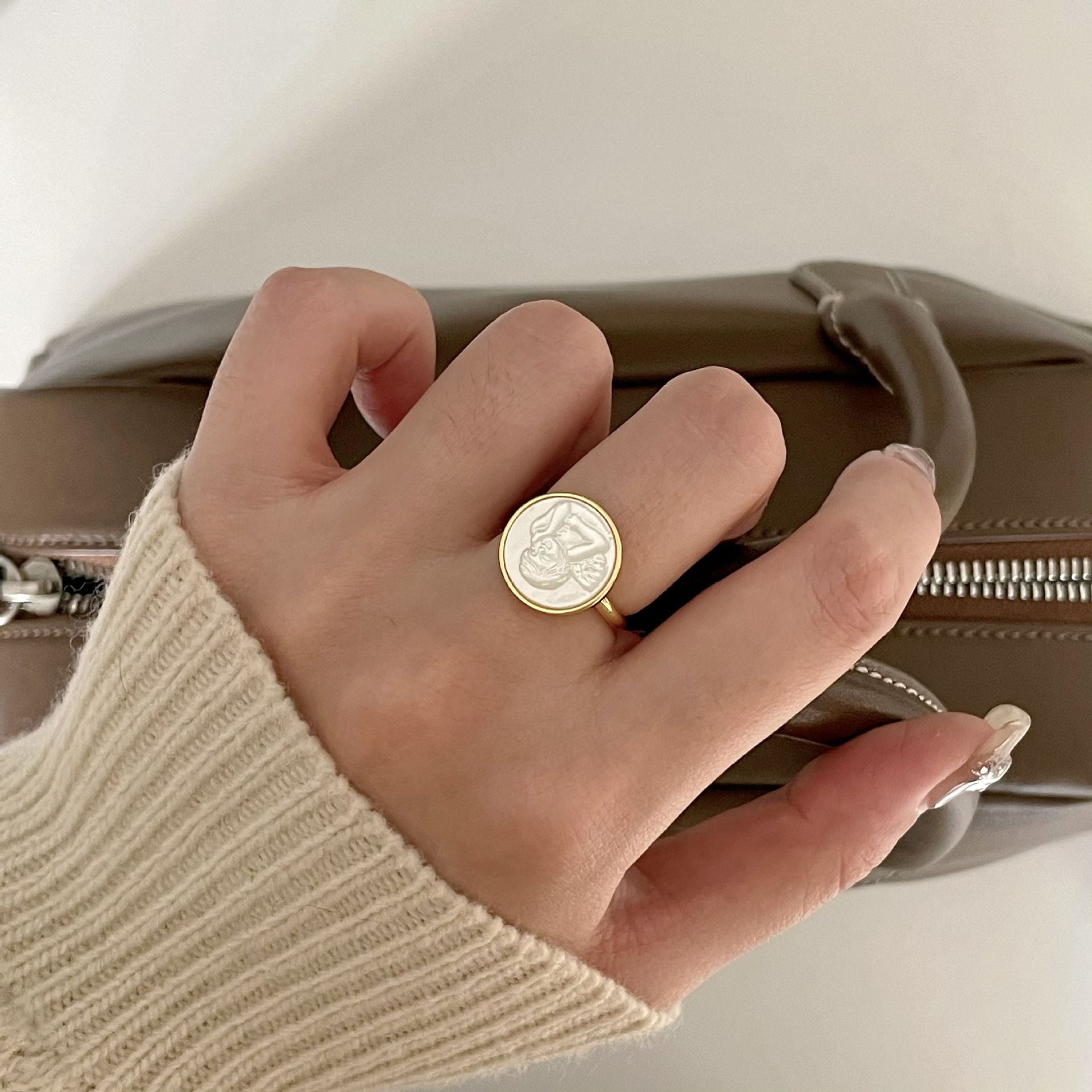 925 Sterling Silver Women Korean Chamfered Cube Heart Silver Silver Plating Rings