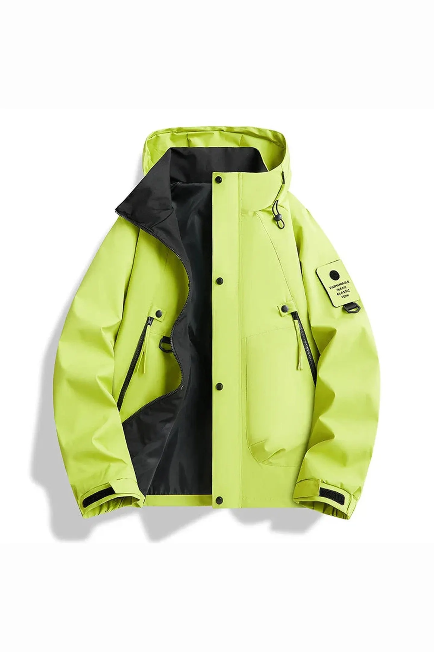 Men's Hooded Shell Jacket &ndash; Water-Resistant Lightweight Rain Jacket
