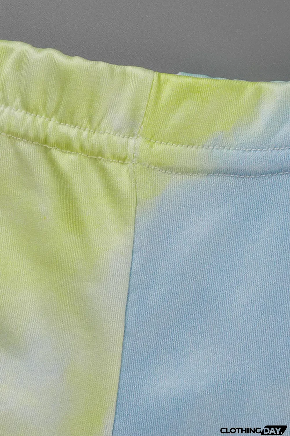 Turquoise Casual Sportswear Print Solid Patchwork Skinny High Waist Short