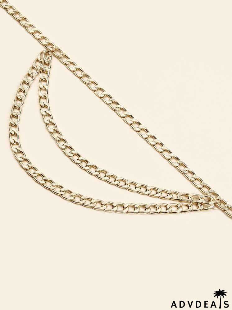 Floral Charm Layered Chain Belt