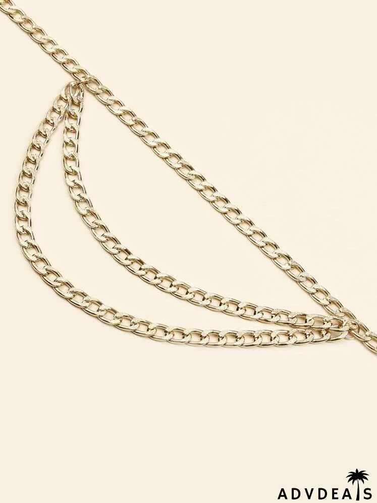 Floral Charm Layered Chain Belt