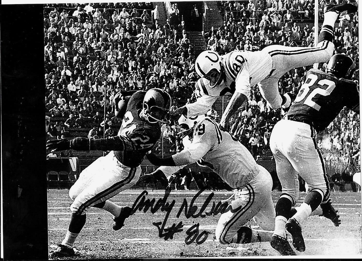 ANDY NELSON BALTIMORE COLTS 1958 NFL CHAMPIONS RARE SIGNED Photo Poster painting
