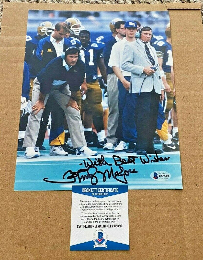 JOHNNY MAJORS SIGNED PITT PANTHERS 8X10 Photo Poster painting BECKETT CERTIFIED