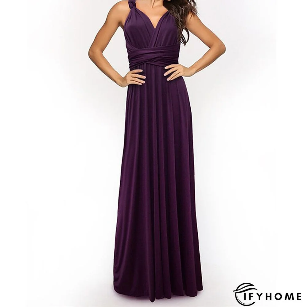 Women‘s Prom Party Dress Swing Dress Long Dress Maxi Dress Green Black Blue Sleeveless Pure Color Backless Spring Summer V Neck Party S M L XL | IFYHOME