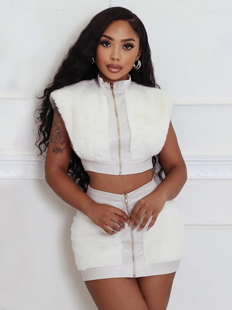 Uveng Uveng Has K24ST426 Fashion Women's Clothing 2024 Autumn New Sexy Hot Babes Ass Skirt Set