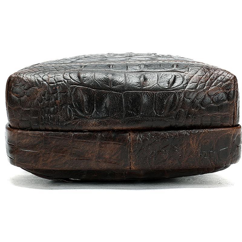 Casual Large-Capacity Leather Crocodile Pattern Zipper Anti-Theft Chest Bag Crossbody Bag