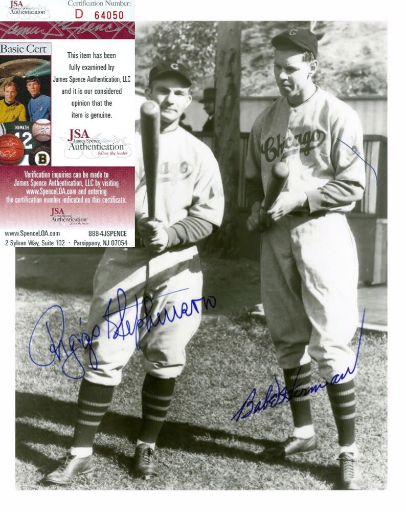 Riggs Stephenson & Babe Herman Dual Signed  8X10 Photo Poster painting Auto Autographed 2