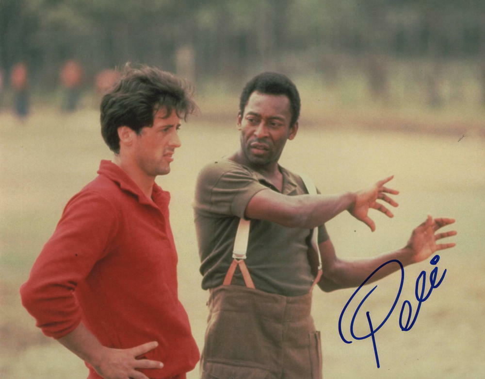 PELE SIGNED AUTOGRAPH 11x14 Photo Poster painting - SOCCER, BRASIL, BALL, SYLVESTER STALLONE