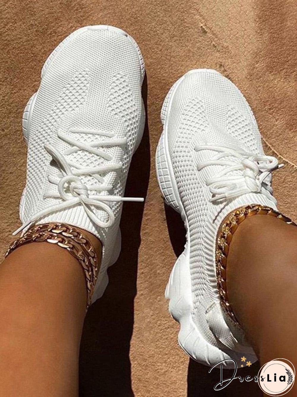 Neochrome Flyknit Breathable Lace-Up Sneakers