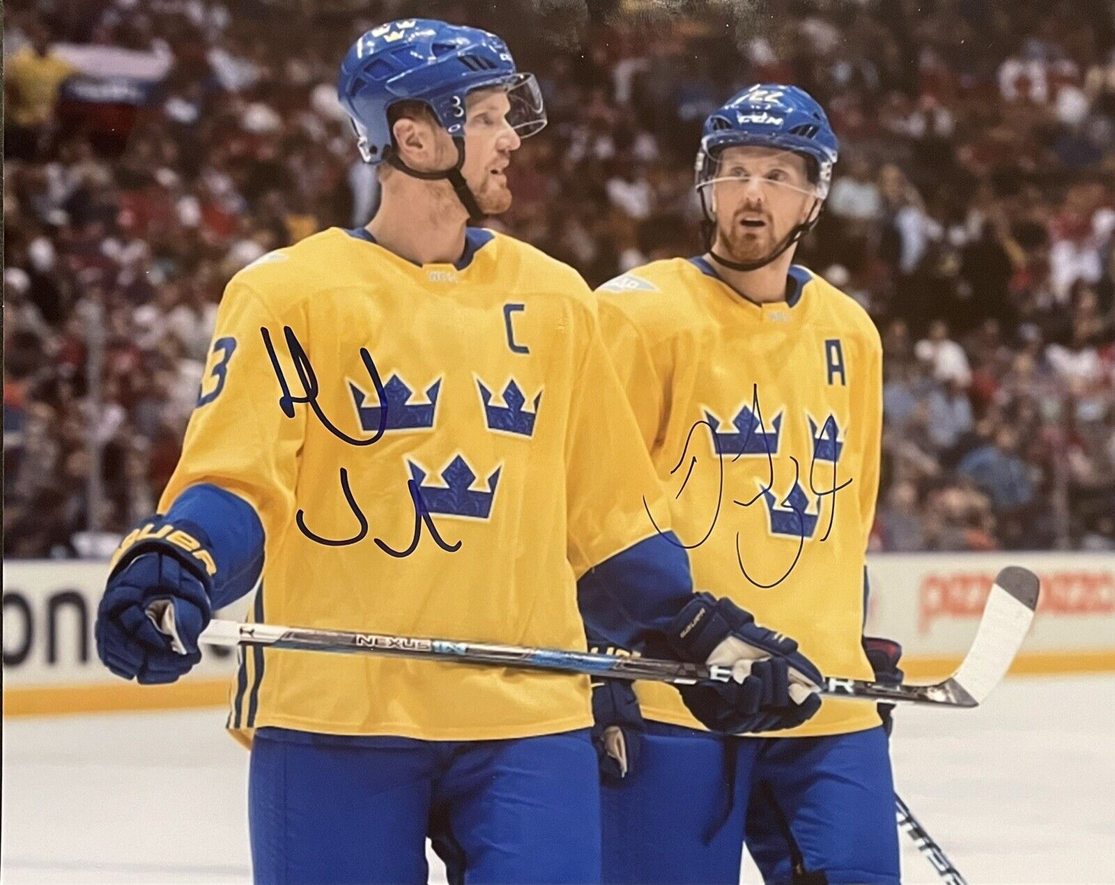 Henrik & Daniel Sedin Signed 8x10 Photo Poster painting Vancouver Canucks Team Sweden