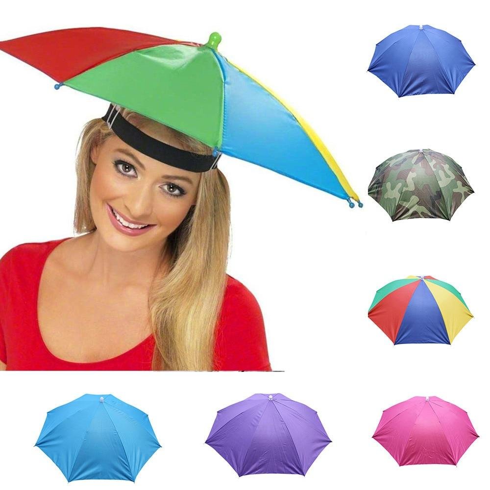 6 Colors Outdoor Caps Foldable Umbrella Hat