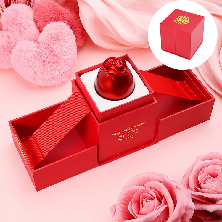Rose Ring Box Red Jewelry Gift Box Ring Packaging Box